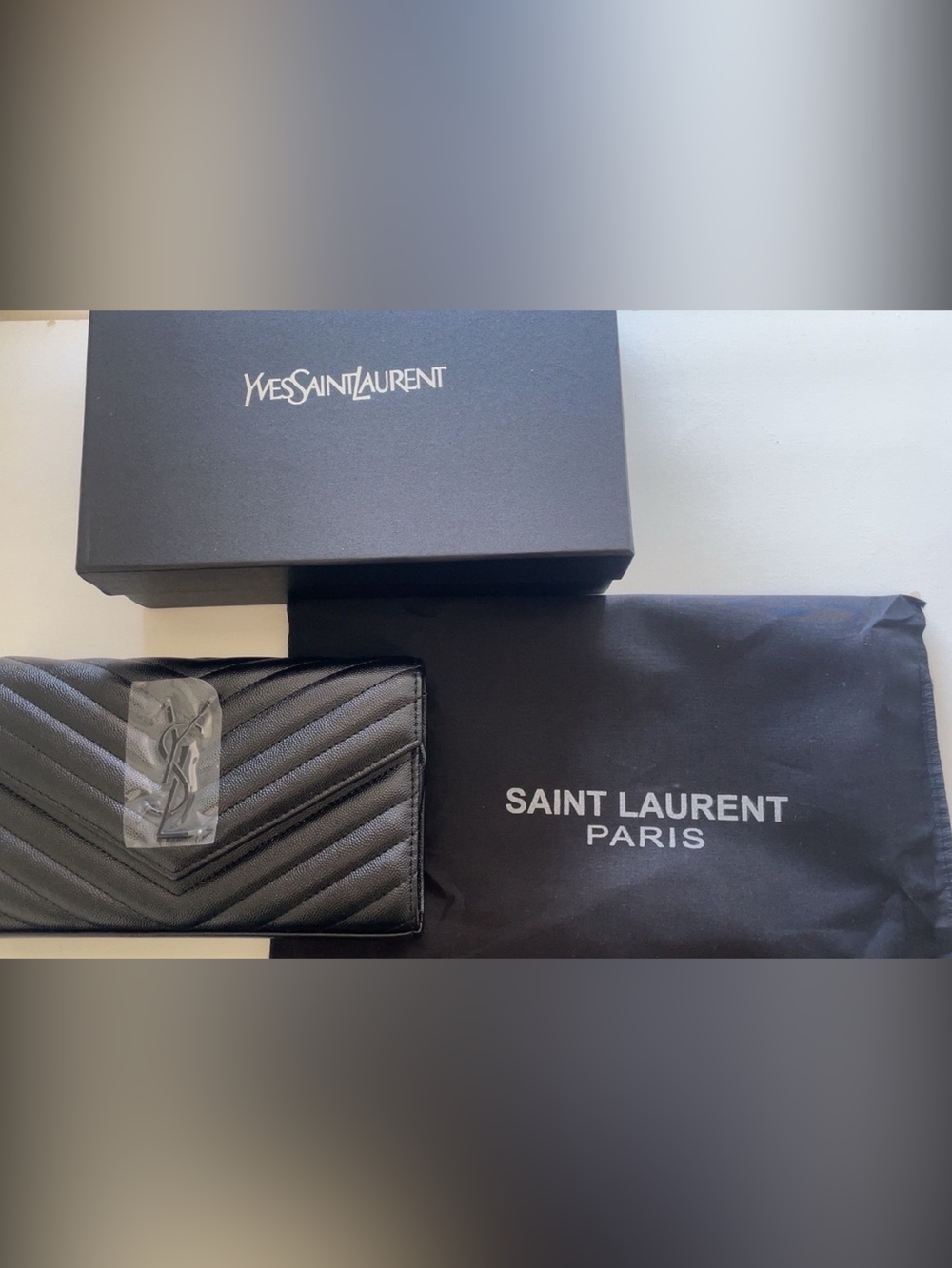 Saint Laurent Black Quilted Leather bag with YSL Logo
